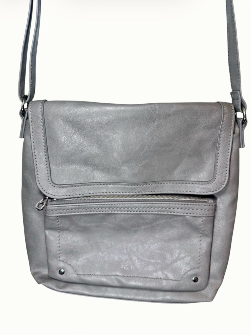Relic Crossbody Bag Gray Faux Leather Purse Evie Flap